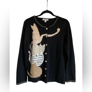 Women’s COLDWATER CREEK Button Front Cats Cardigan Sweater M